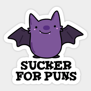 Sucker For Puns Cute Baby Bat Pun Sticker